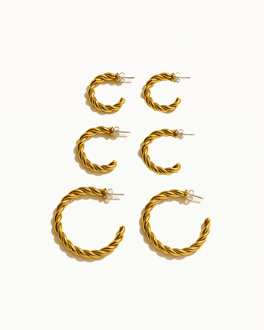Twisted Gedraaid Oorringen In Drie Maten - Aaliyah