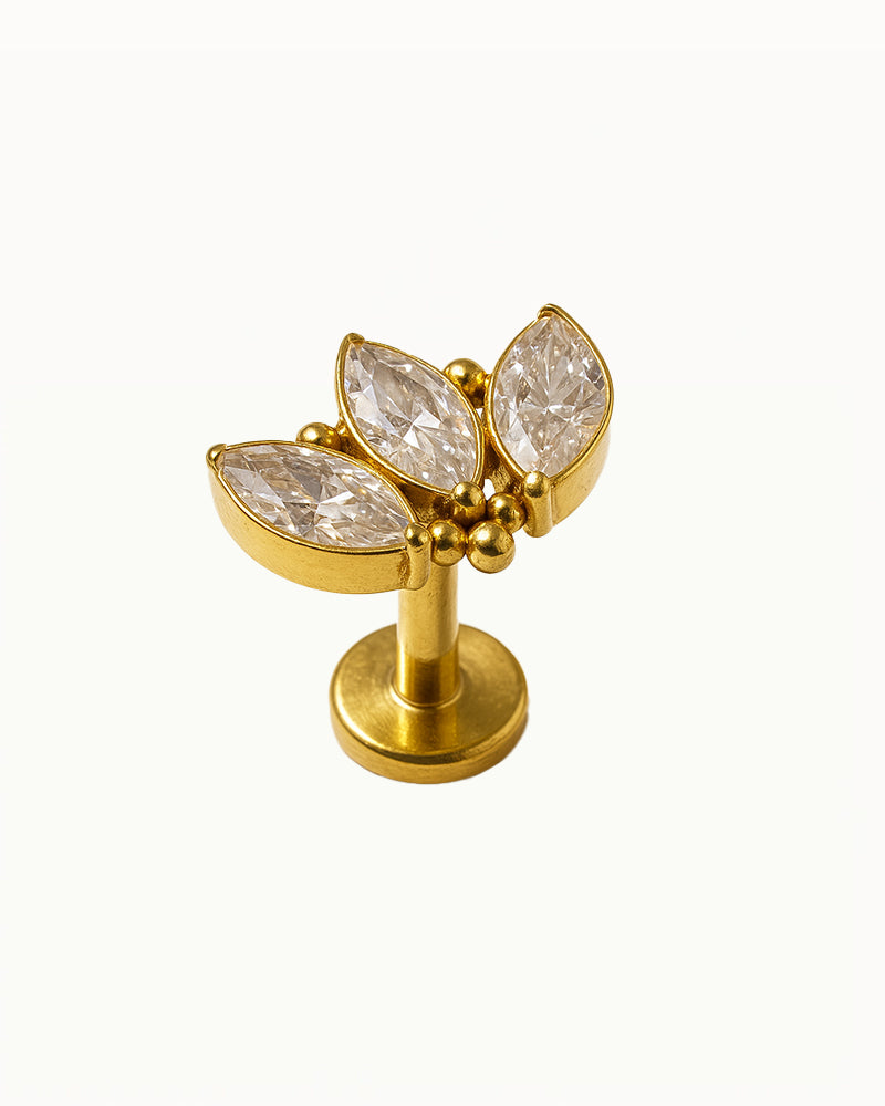 Titanium Goudkleurige Blad Piercing - Daisy