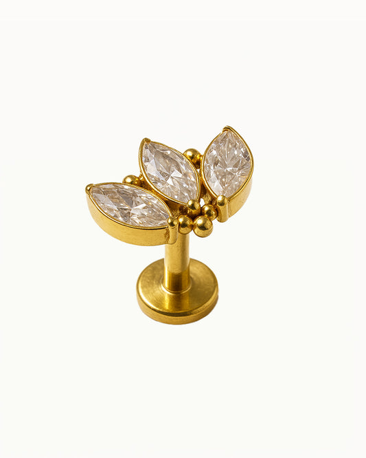 Titanium Goudkleurige Blad Piercing - Daisy