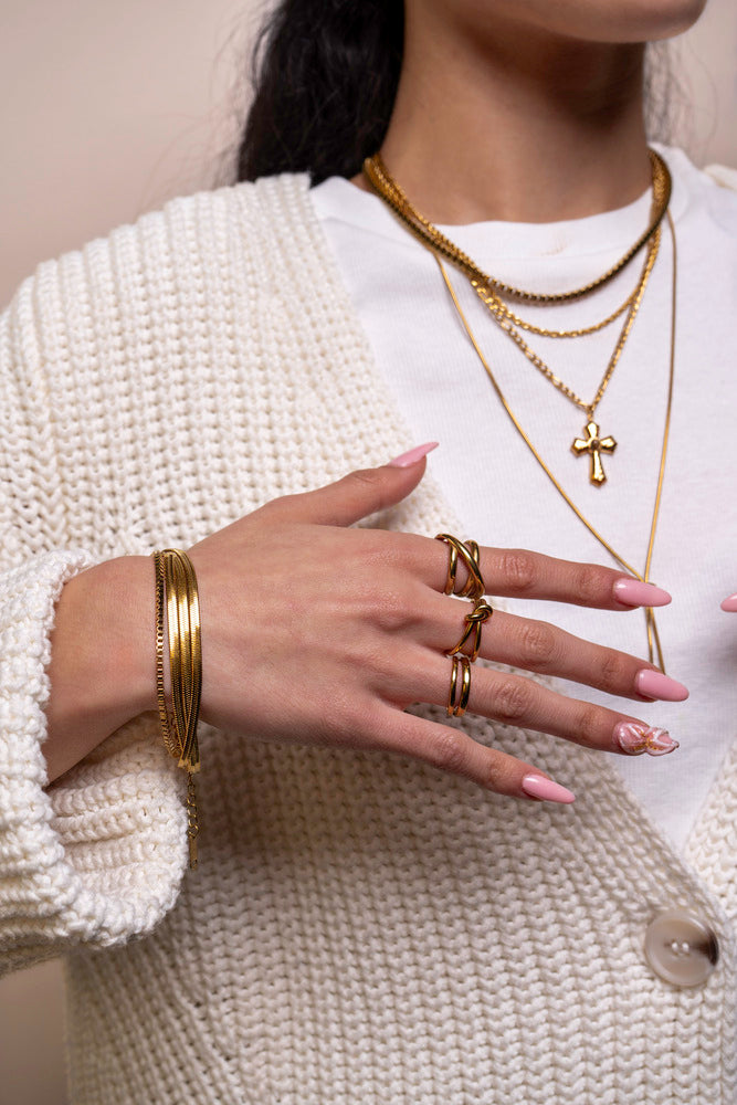 Button Ring with Opening - Martina - R33