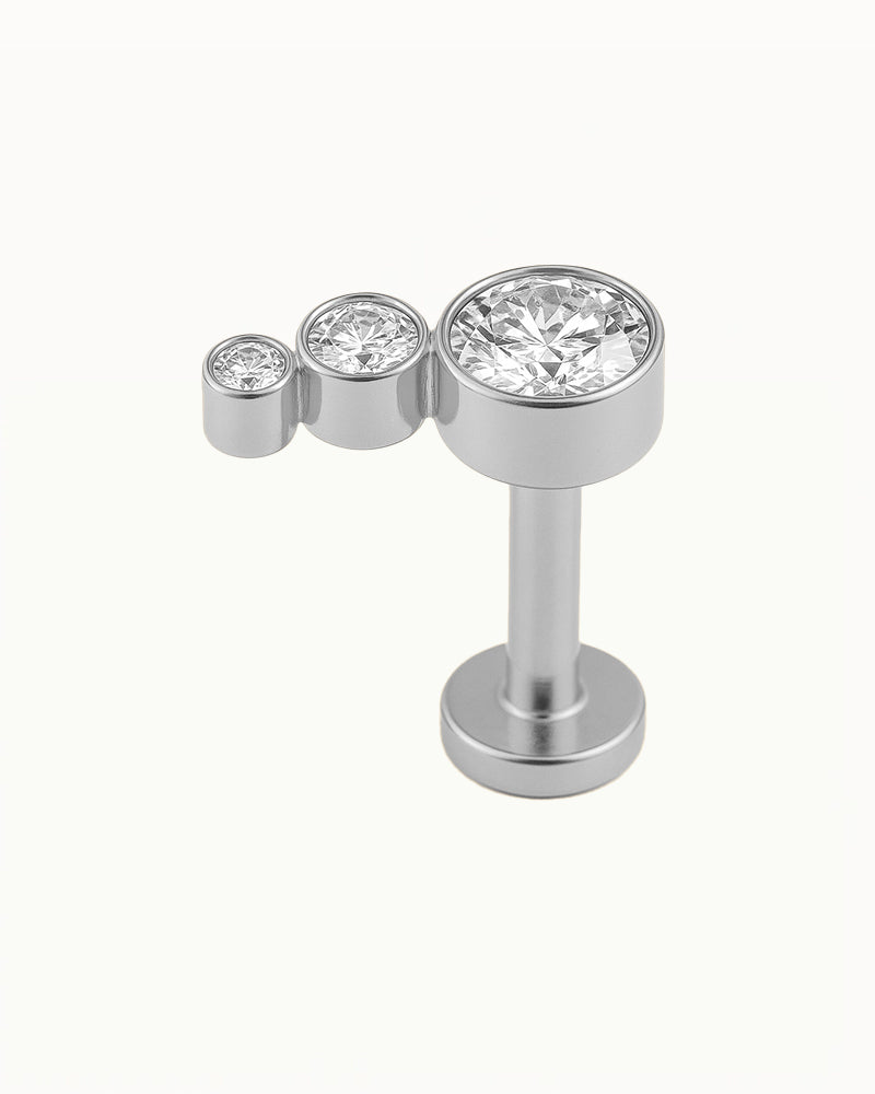 Titanium Piercing Minimalistische Ronde Kristallen - Isra