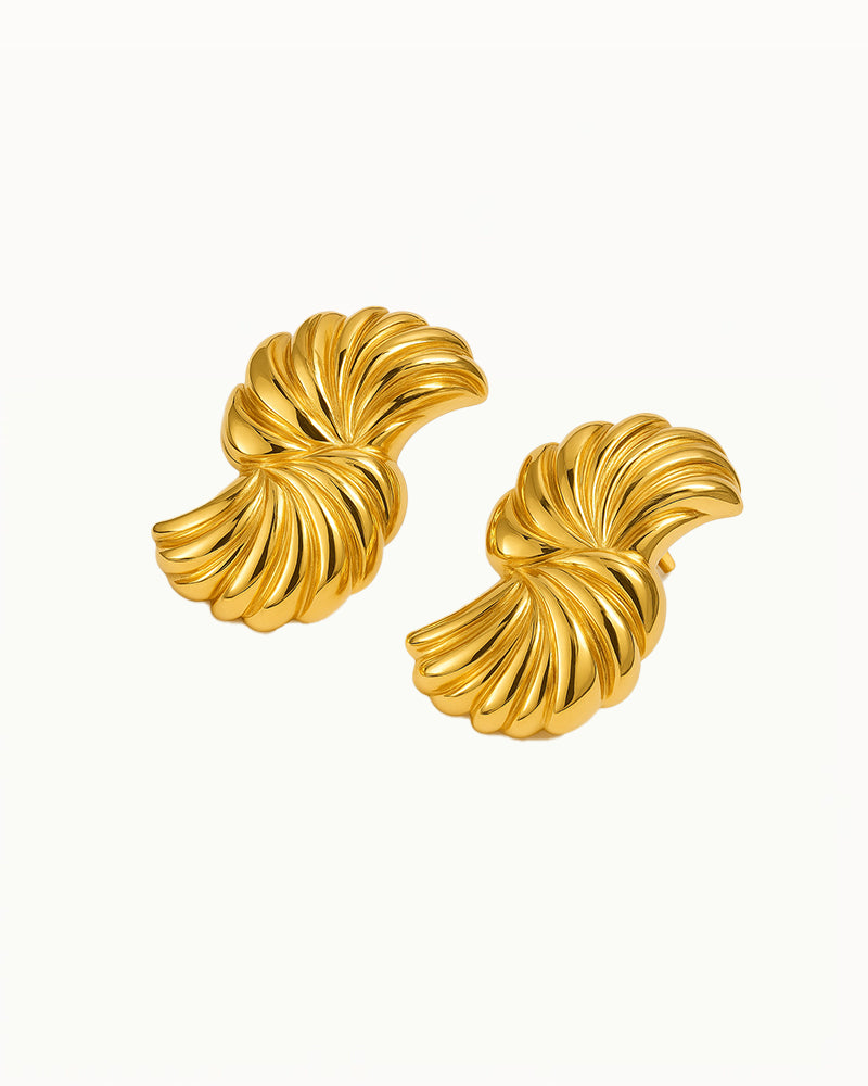Boucles d'oreilles en forme de coquillage doré - Jasmin