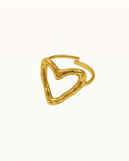 Chunky Heart Ring - Adjustable - Kaeli - R58