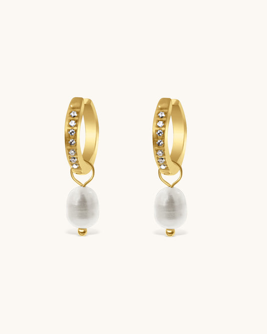 Crystal Earrings with Pearls - Leilani