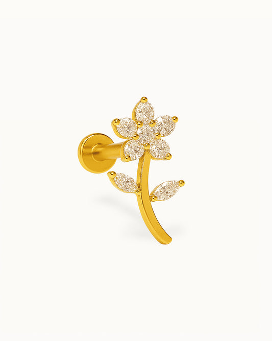 Titanium Sprankelende Bloem Piercing - Maisie