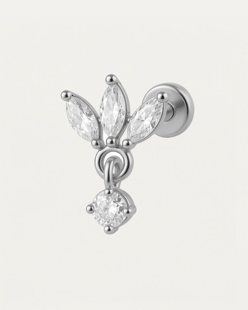 Piercing en Titane avec Cristal en Forme de Fleur - Maya