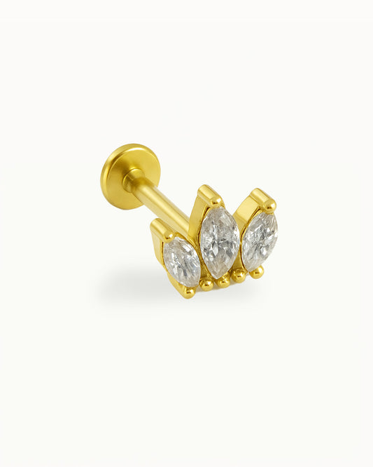 Titanium Crown Piercing with Crystals - Milou
