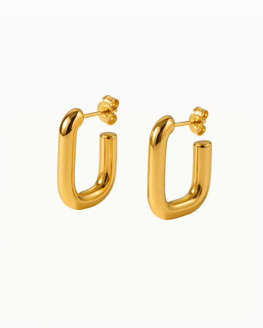 Ovale Hoop Oorbellen - Rosa