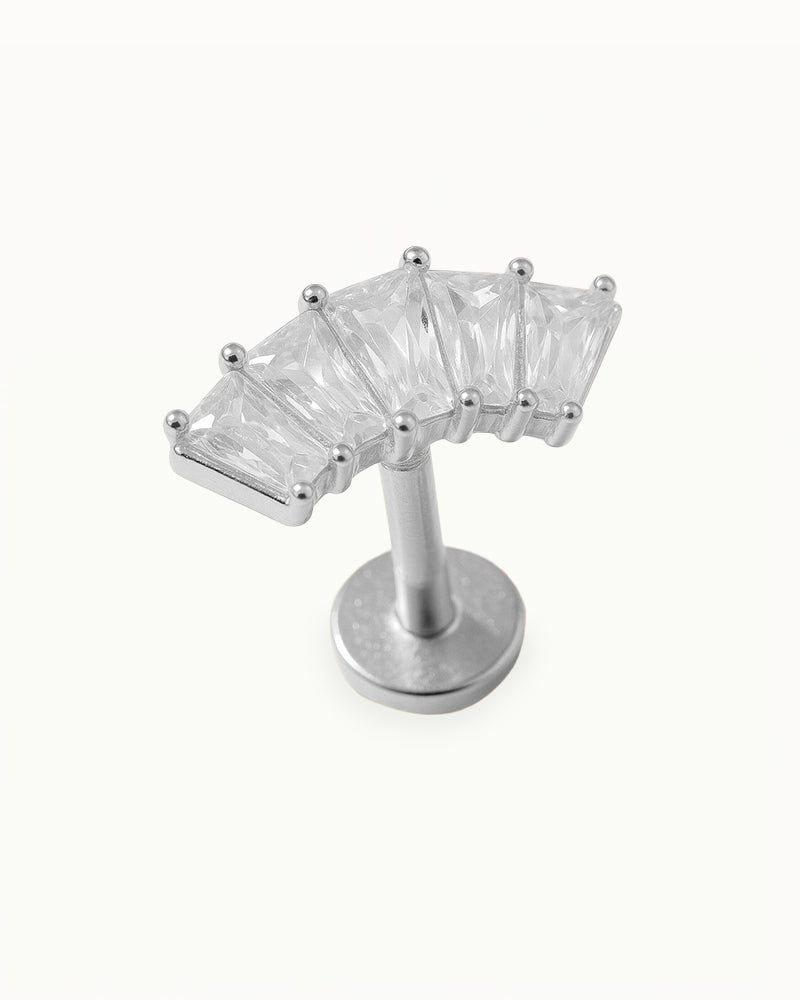 Titanium Piercing met Gebogen Kristallen - Rosie