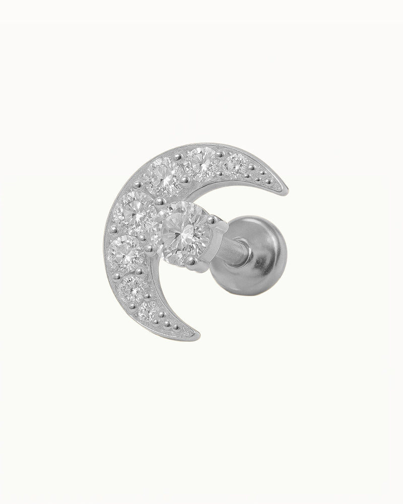 Titanium Maan Piercing in Kristallen - Selin