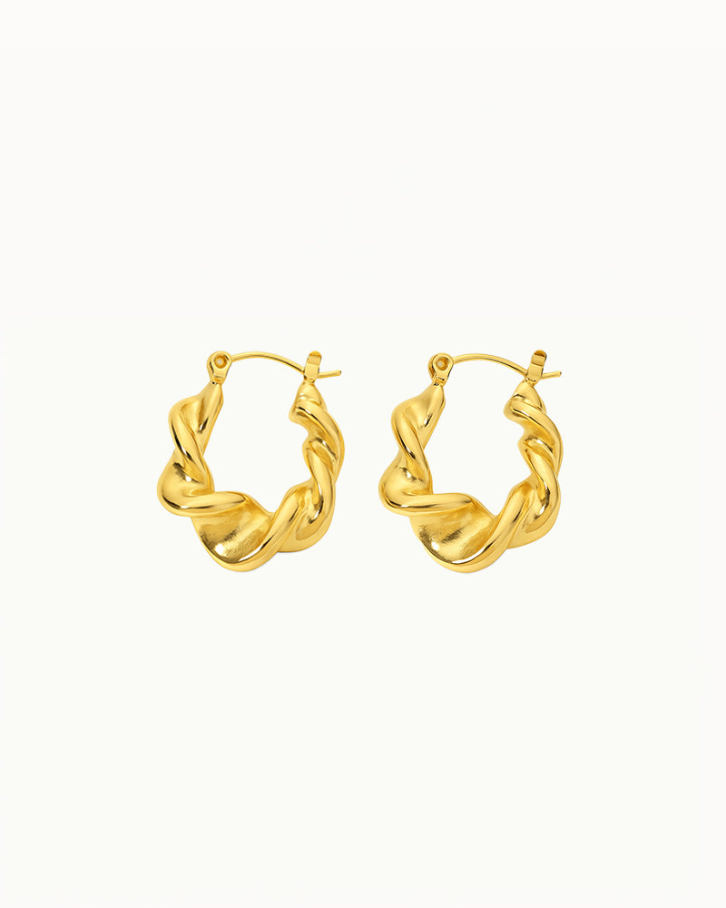 Twisted Hoop Earrings - Athena