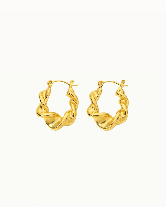 Twisted Hoop Earrings - Athena