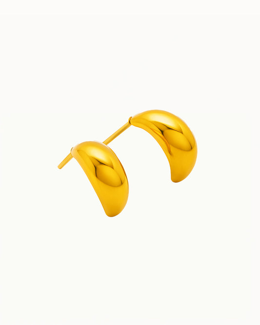 Curved Drop Stud Earrings - Maddison