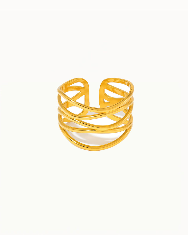 Gouden Ring met Gevlochten Design - Laurel - R64