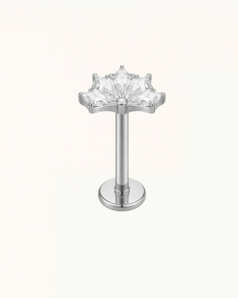 Titanium Lotus Bloem Piercing met Kristallen - Dakota