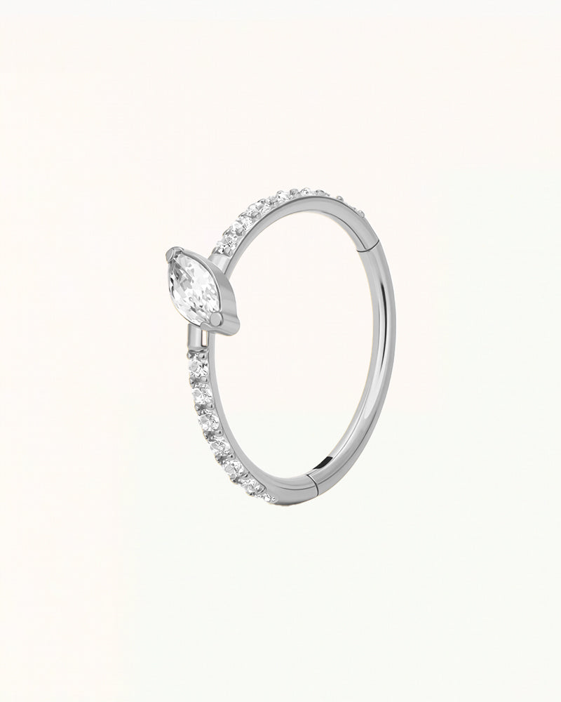 Titanium Marquise Kristal Ring Piercing - Lani