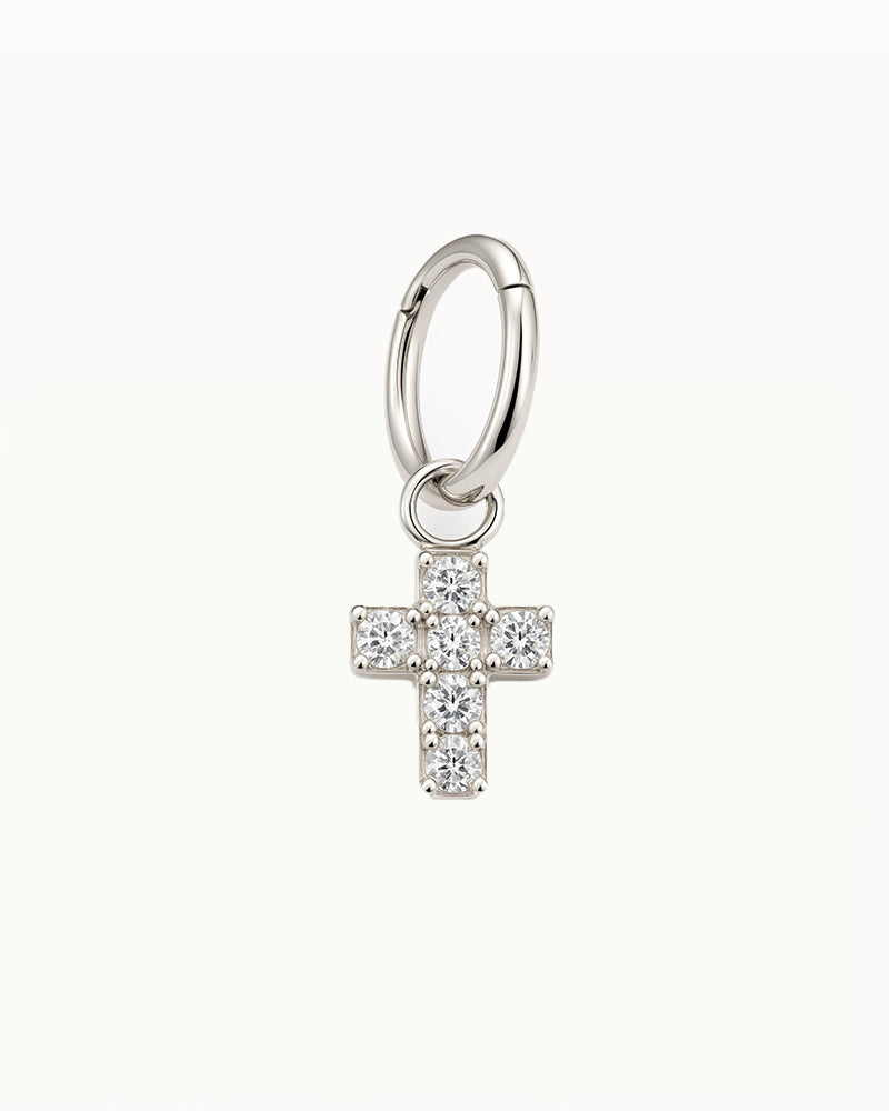 Titanium Clicker Piercing met Kruishanger - Zaria