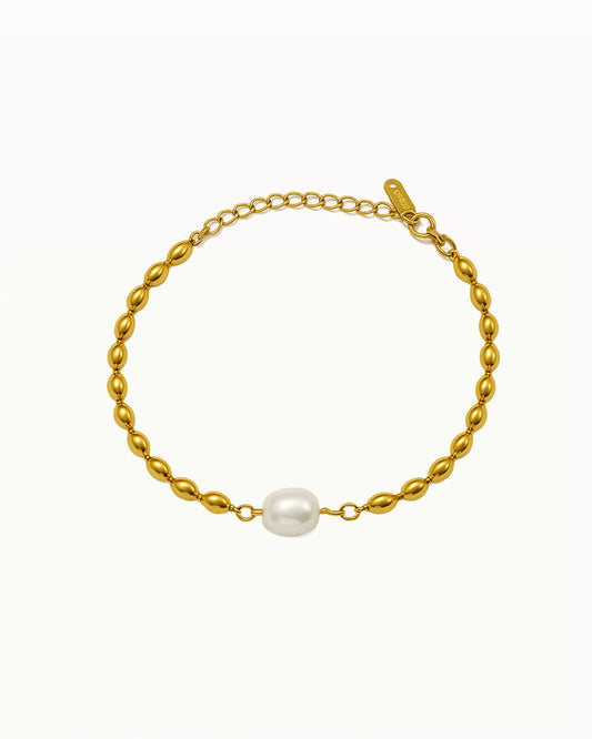 Parel met Bolletjes Armband - Zoya