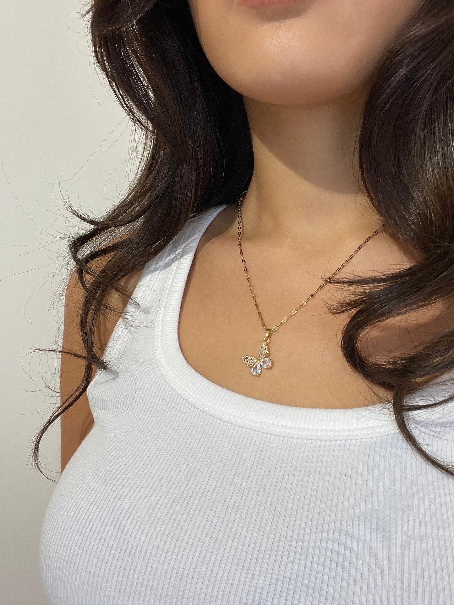 Crystal Butterfly Necklace - Alexia