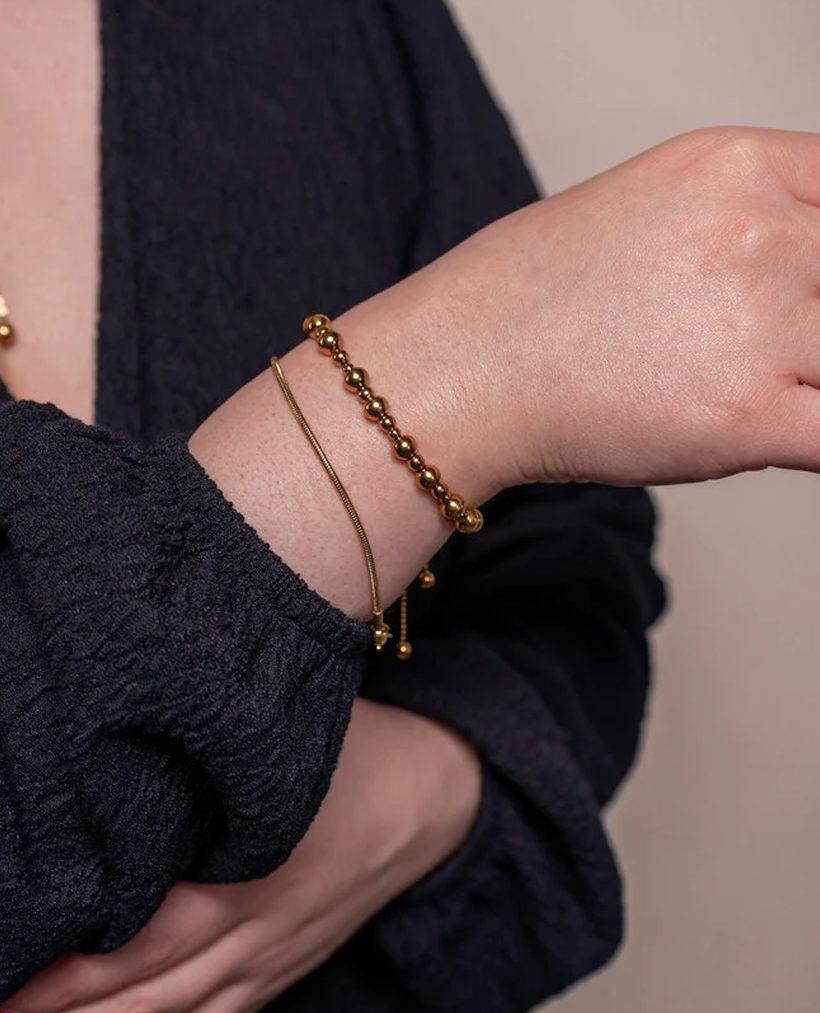 GOUDEN ARMBAND MET KRALEN - DUNYA