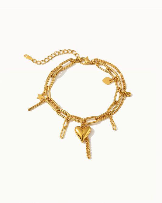 Gouden Schakelarmband met Bedels - Cheyenne