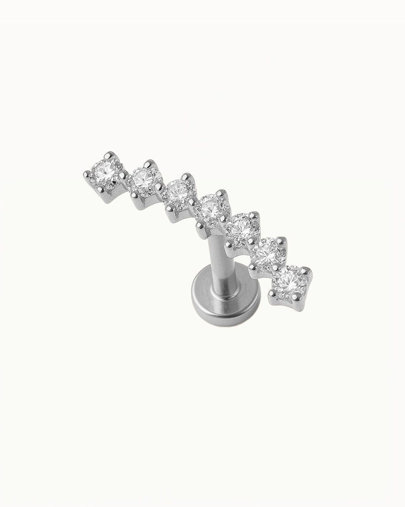 Titanium Piercing Golvend met Kristallen - Ewa