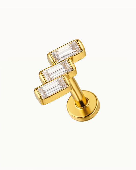 Titanium Piercing met Geometrisch Kristallen - Gioia