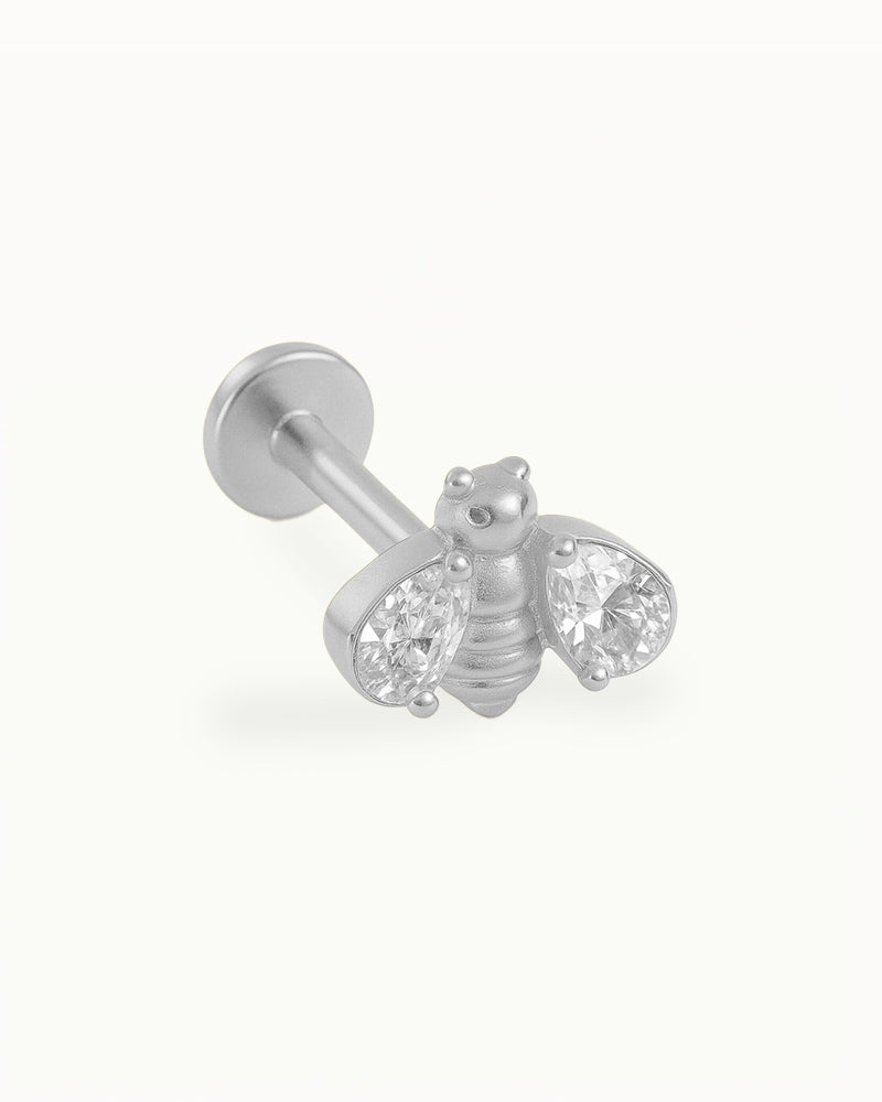 Titanium Piercing Bijtje met Kristallen - Klaudia