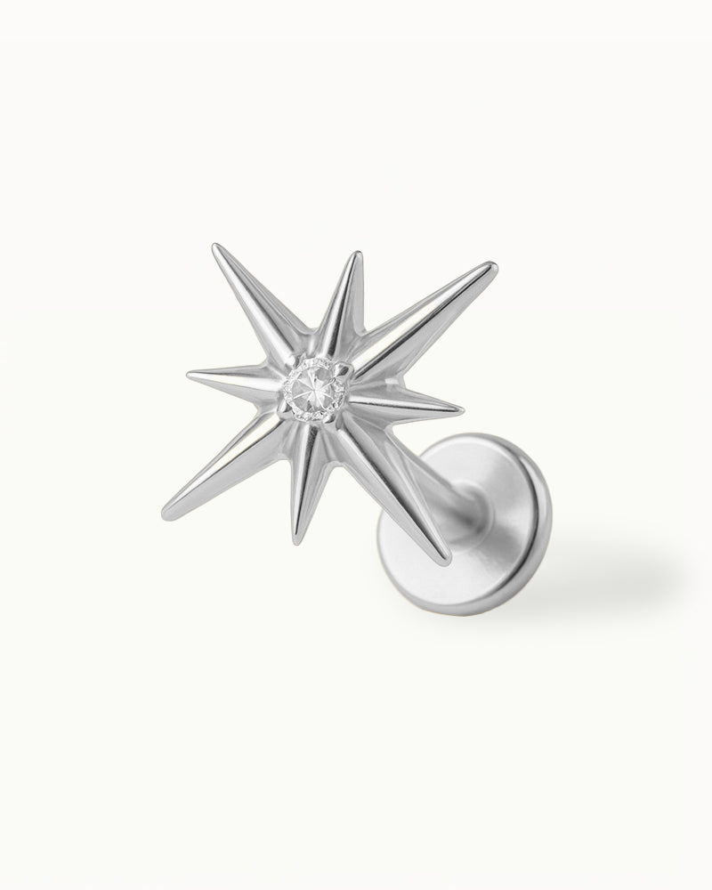 Titanium Piercing met Ster en Kristal - Margot