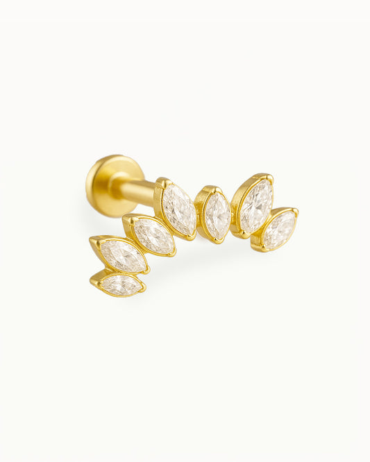 Titanium Bold Piercing met Kristallen - Noella