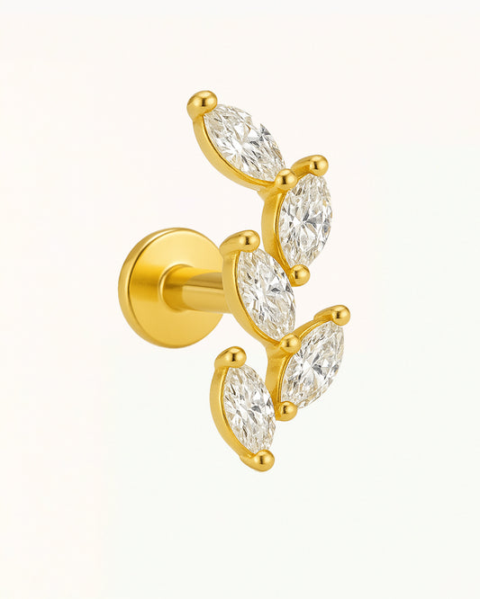 Titanium Piercing with Five Marquise Stones - Novi