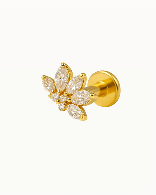 Titanium Lotus Piercing met Kristallen - Selena