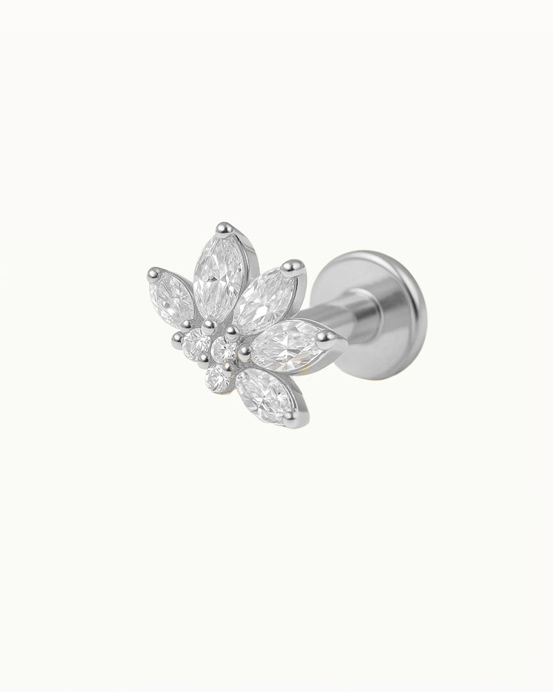 Titanium Lotus Piercing met Kristallen - Selena