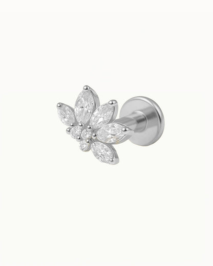 Titanium Lotus Piercing met Kristallen - Selena