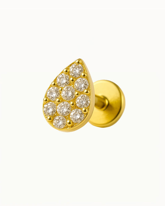 Titanium Kristallen Druppel Piercing - Tamika