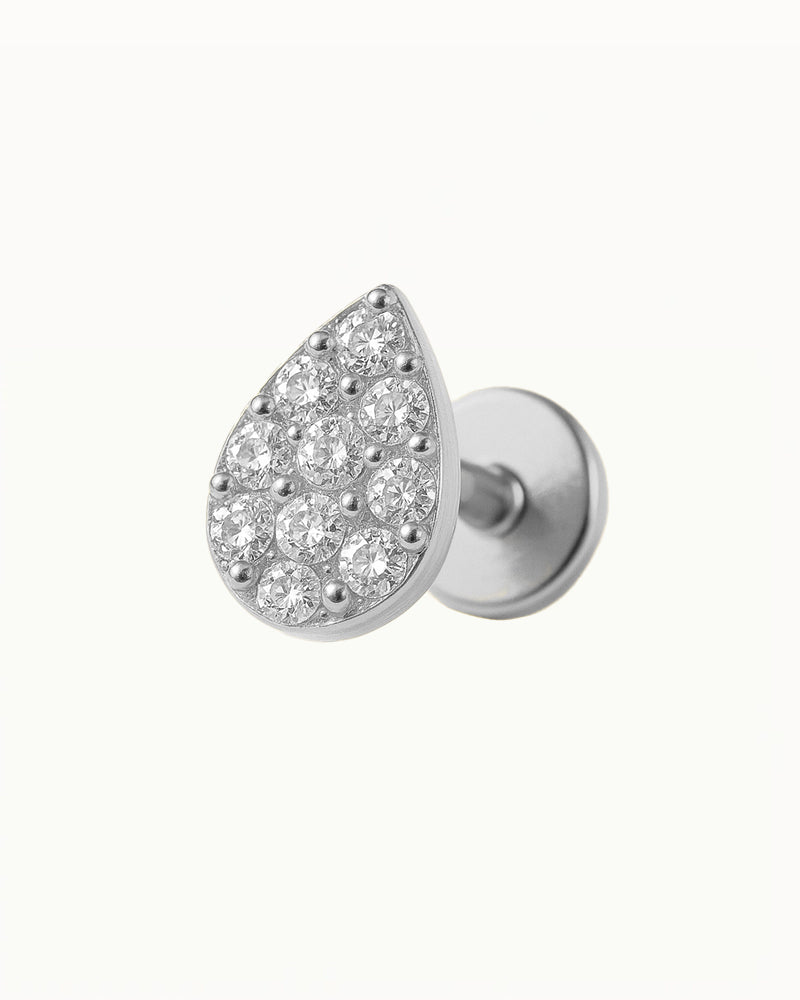 Titanium Kristallen Druppel Piercing - Tamika