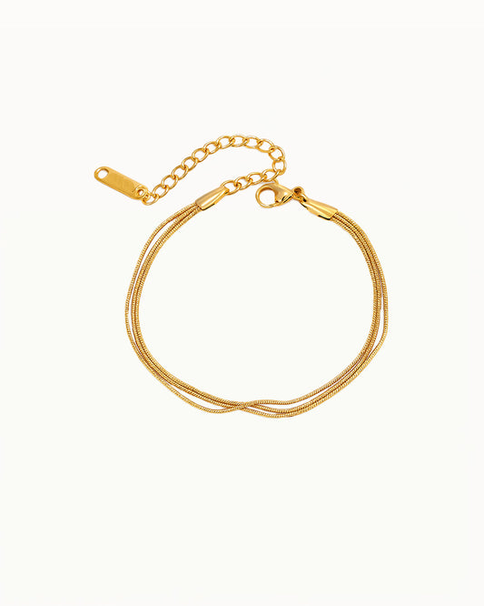 Gouden Drie Dubbele Armband - Clarke