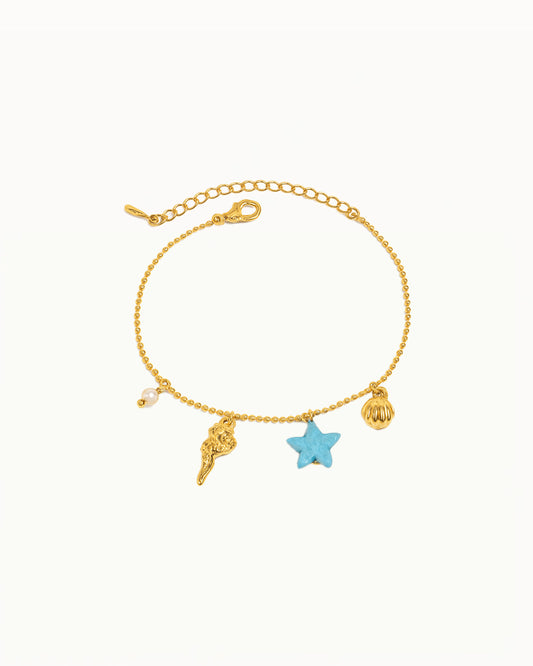 Gouden Armband met Zee Bedels - Dilara