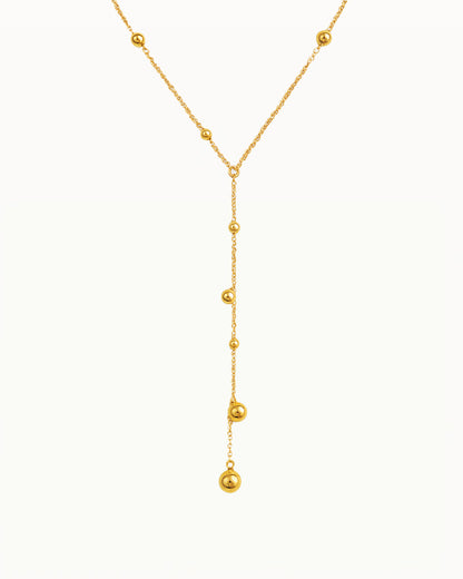 Collier Y en Or avec Perles Minimalistes - Nyra