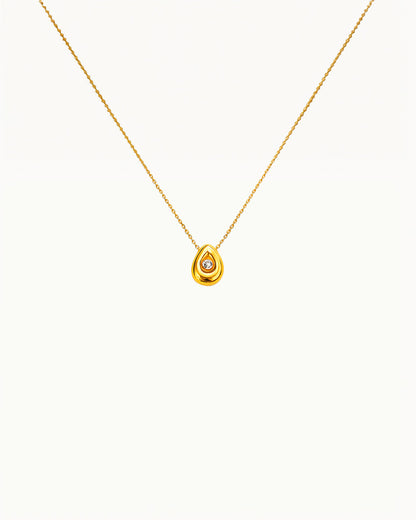 Ketting met Traanvormige Hanger en Kristal - Odette