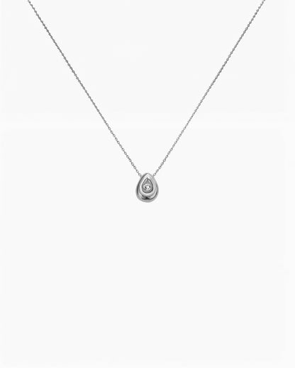 Ketting met Traanvormige Hanger en Kristal - Odette