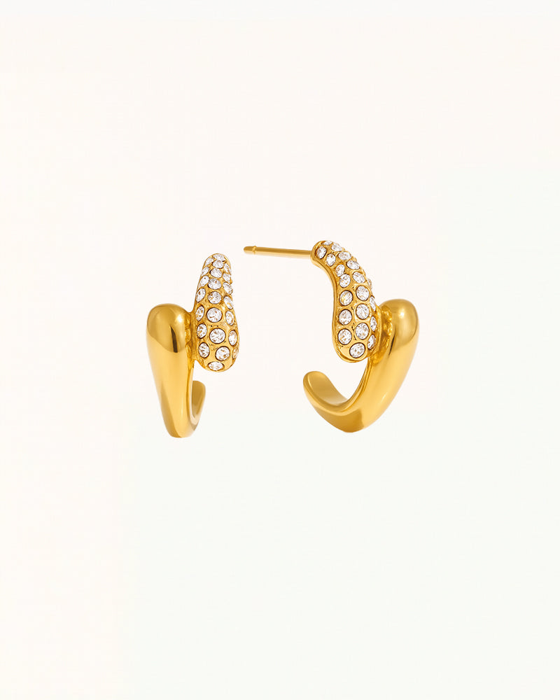 Gouden Oorringen met Sprankelende Steentjes - Maia