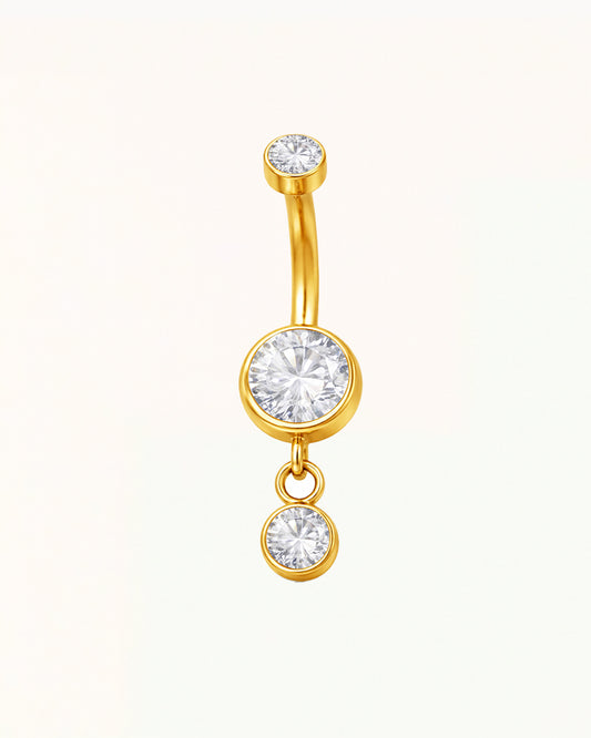 Belly Button Piercing with Pendant and Round Crystals - Polly
