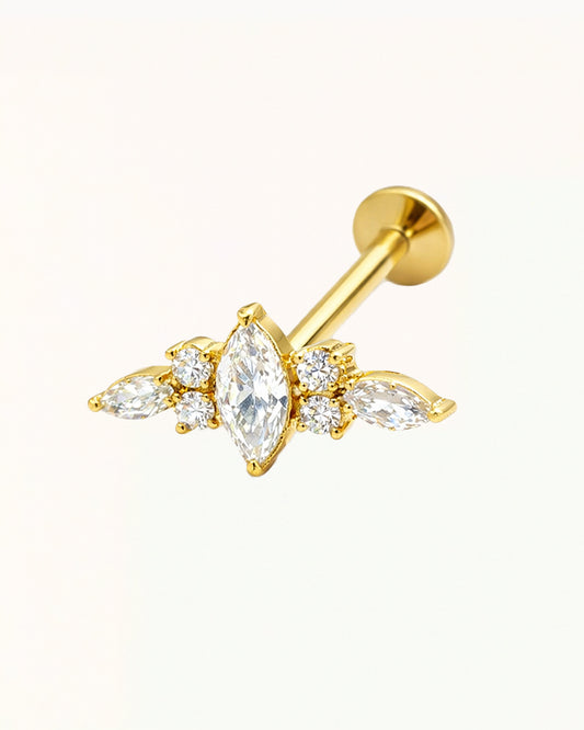 Elegantes Piercing mit funkelnden Steinen - Alba