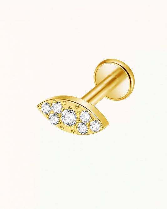 Titanium Ovale Piercing met Kristallen - Anouk