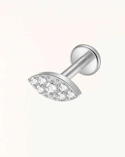 Titanium Ovale Piercing met Kristallen - Anouk