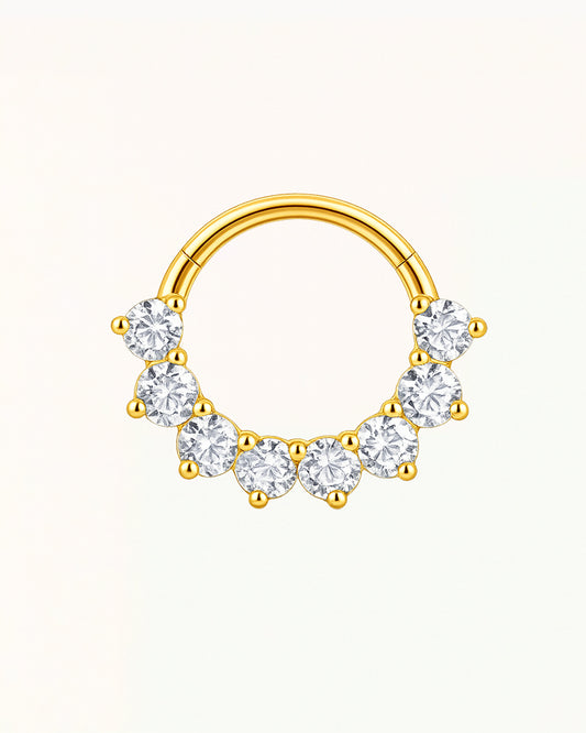 Ringförmiges Piercing mit funkelnden Steinen - Ciara