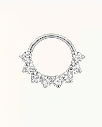 Titanium Ringvormige Piercing met Fonkelende Stenen - Ciara