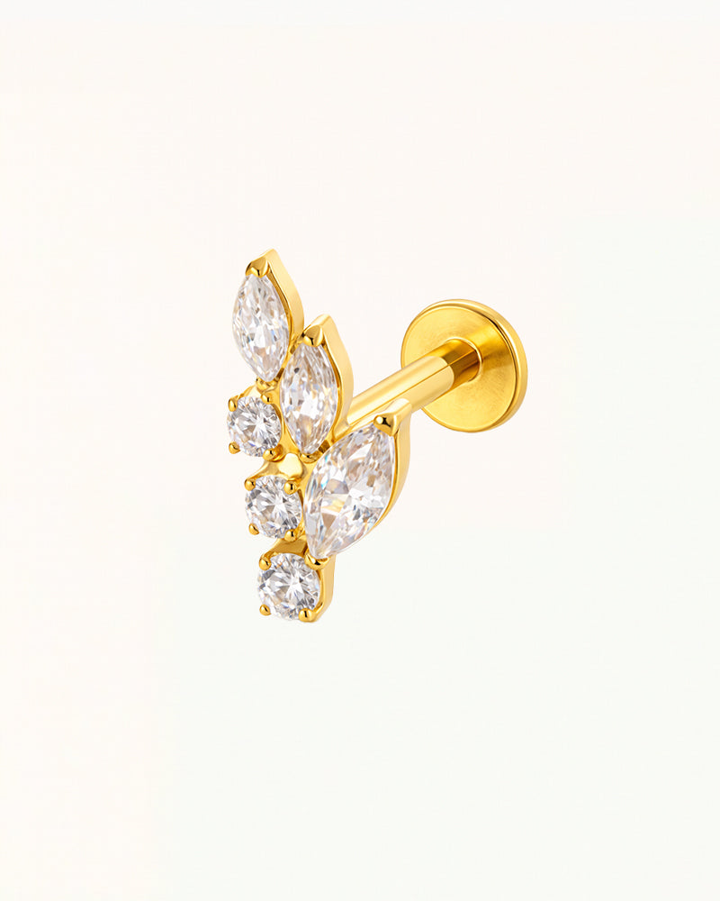 Titanium Marquise en Rond Cluster Piercing - Fay