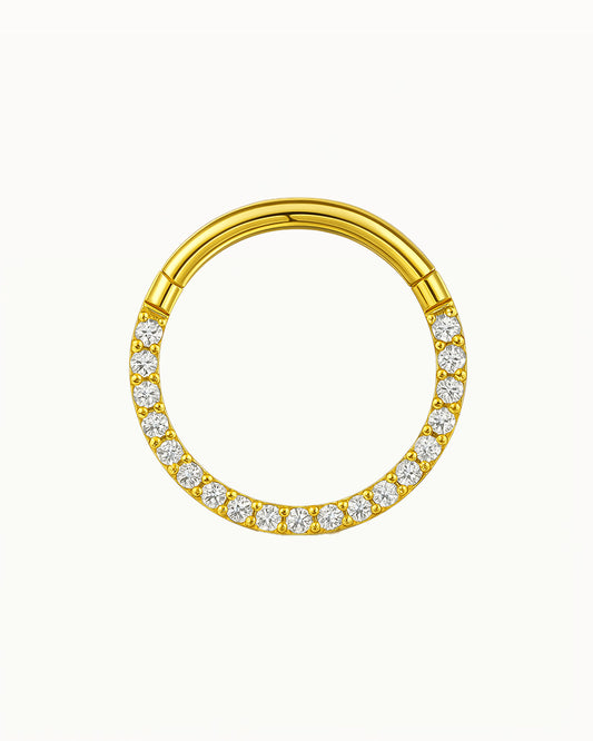 Titanium Click Ring with Sparkling Crystals - Karolina